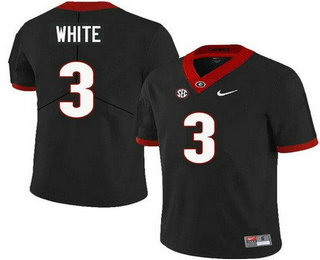 Men's Georgia Bulldogs #3 Zamir White Black College Football Jersey