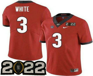 Men's Georgia Bulldogs #3 Zamir White Red 2022 Champions College Football Jersey