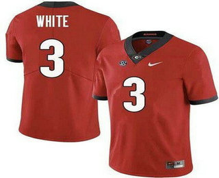 Men's Georgia Bulldogs #3 Zamir White Red College Football Jersey