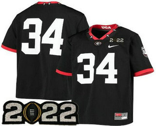 Men's Georgia Bulldogs #34 Herschel Walker Black Alternate 2022 Champions College Football Jersey