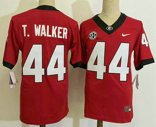 Men's Georgia Bulldogs #44 Travon Walker Red 2021 Vapor Untouchable Limited Stitched Nike Jersey