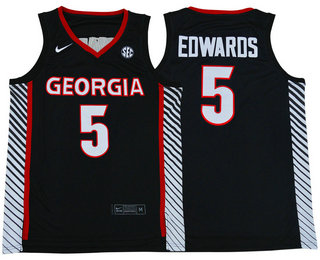 Men's Georgia Bulldogs #5 Anthony Edwards Black College Basketball Swingman Nike Stitched Jersey