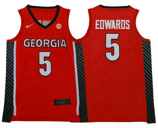 Men's Georgia Bulldogs #5 Anthony Edwards Red College Basketball Swingman Nike Stitched Jersey