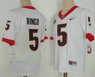 Men's Georgia Bulldogs #5 Kelee Ringo White 2021 Vapor Untouchable Limited Stitched Nike Jersey