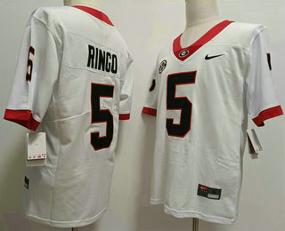 Men's Georgia Bulldogs #5 Kelee Ringo White 2021 Vapor Untouchable Limited Stitched Nike Jersey