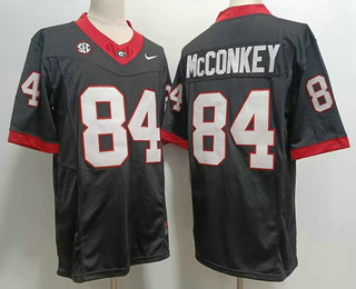 Men's Georgia Bulldogs #84 Ladd McConkey Grey FUSE College Stitched Jersey