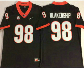 Men's Georgia Bulldogs #98 Rodrigo Blankenship Vapor Limited SEC Patch Black College Football Stitched NCAA Jersey