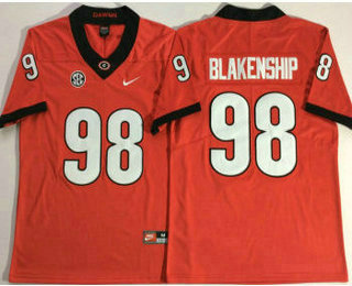 Men's Georgia Bulldogs #98 Rodrigo Blankenship Vapor Limited SEC Patch Red College Football Stitched NCAA Jersey