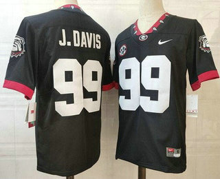 Men's Georgia Bulldogs #99 Jordan Davis Black Alternate College Football Jersey