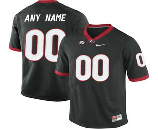 Men's Georgia Bulldogs Customized College Football Limited Jerseys - Black