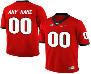 Men's Georgia Bulldogs Customized College Football Limited Jerseys - Red