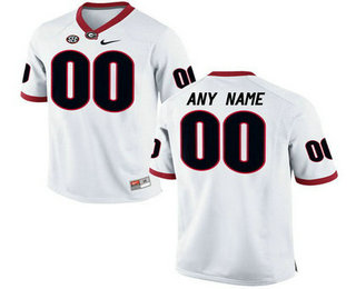 Men's Georgia Bulldogs Customized College Football Limited Jerseys - White