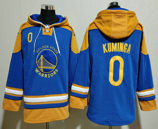 Men's Golden State Warriors #0 Jonathan Kuminga Blue Ageless Must Have Lace Up Pullover Hoodie