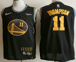 Men's Golden State Warriors #11 Klay Thompson Black Diamond 2022 City Edition Swingman Stitched Jersey With Sponsor Logo