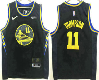 Men's Golden State Warriors #11 Klay Thompson Black Diamond 2022 City Edition Swingman Stitched Jersey With Sponsor Logo