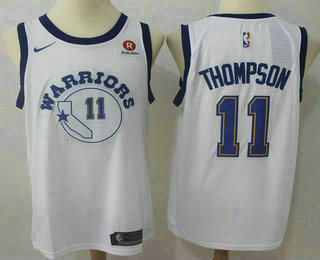 Men's Golden State Warriors #11 Klay Thompson White 2017-2018 Nike Swingman Rakuten Stitched NBA Jersey