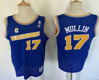 Men's Golden State Warriors #17 Chris Mullin 1988-89 Blue Hardwood Classics Soul Swingman Throwback Jersey