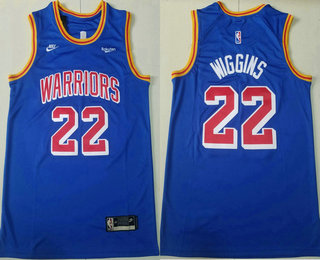 Men's Golden State Warriors #22 Andrew Wiggins Blue 2022 Nike City Edition Stitched Swingman Jersey With Sponsor