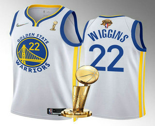 Men's Golden State Warriors #22 Andrew Wiggins White 2022 NBA Finals Champions Stitched Jersey