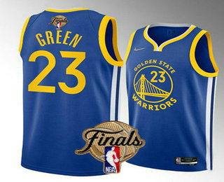 Men's Golden State Warriors #23 Draymond Green 2022 Blue NBA Finals Stitched Jersey