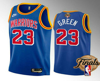 Men's Golden State Warriors #23 Draymond Green 2022 Royal NBA Finals Stitched Jersey