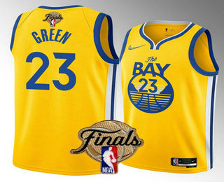 Men's Golden State Warriors #23 Draymond Green 2022 Yellow NBA Finals Stitched Jersey