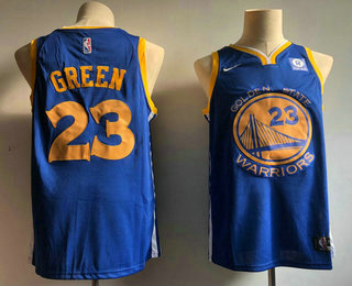 Men's Golden State Warriors #23 Draymond Green Blue 2017-2018 Nike Swingman Rakuten Stitched NBA Jersey