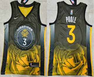 Men's Golden State Warriors #3 Jordan Poole Black City Icon Swingman Jersey