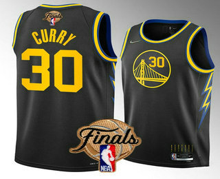 Men's Golden State Warriors #30 Stephen Curry 2022 Black NBA Finals Stitched Jersey