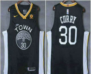 Men's Golden State Warriors #30 Stephen Curry Black 2017-2018 Nike Authentic Rakuten Stitched NBA Jersey