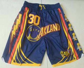 Men's Golden State Warriors #30 Stephen Curry Black 2022 NBA Finals Champions Just Don AU Shorts