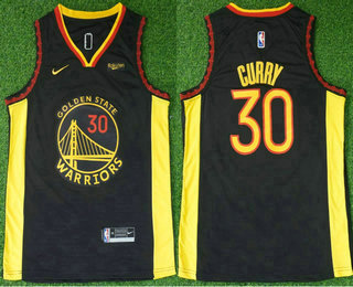Men's Golden State Warriors #30 Stephen Curry Black Icon Sponsor Swingman Jersey