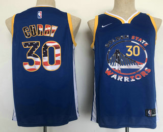 Men's Golden State Warriors #30 Stephen Curry Blue 2020 Nike Swingman Stitched Fashion Jersey