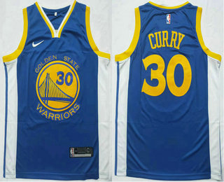 Men's Golden State Warriors #30 Stephen Curry Blue 2020 Nike Swingman Stitched NBA Jersey