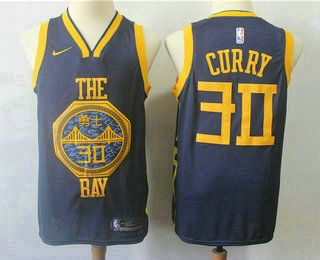 Men's Golden State Warriors #30 Stephen Curry New Navy Blue 2019 City Edition NBA Swingman Jersey