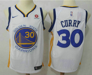 Men's Golden State Warriors #30 Stephen Curry White 2017-2018 Nike Swingman Rakuten Stitched NBA Jersey