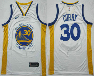 Men's Golden State Warriors #30 Stephen Curry White 2020 Nike Swingman Stitched NBA Jersey