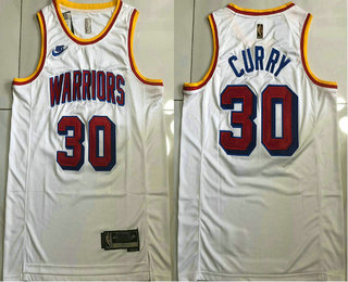 Men's Golden State Warriors #30 Stephen Curry White 2024 Classic Edition AU Stitched Jersey