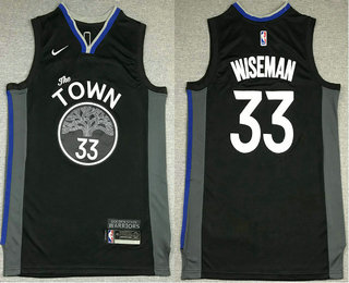 Men's Golden State Warriors #33 James Wiseman Black 2021 Nike Swingman Stitched NBA Jersey