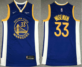 Men's Golden State Warriors #33 James Wiseman Blue 2019 Nike Swingman NEW Rakuten Logo Stitched NBA Jersey