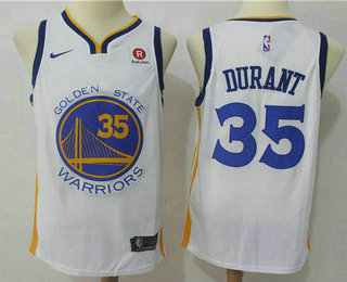 Men's Golden State Warriors #35 Kevin Durant White 2017-2018 Nike Swingman Rakuten Stitched NBA Jersey