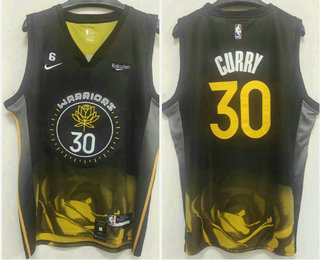 Men's Golden State Warriors 30 Stephen Curry 2022 Black City Edition Stitched Basketball Jersey