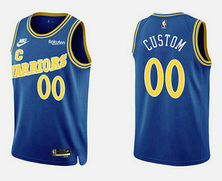 Men's Golden State Warriors Customized 2023 Blue Stitched Basketball Jersey