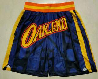 Men's Golden State Warriors Navy Blue Big Face Mitchell Ness Hardwood Classics Soul Swingman Throwback Shorts