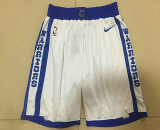 Men's Golden State Warriors White Throwback Nike Basketball Shorts