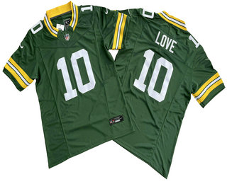 Men's Green Bay Packers #10 Jordan Love Green 2024 FUSE Limited Stitched Jersey