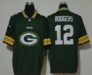 Men's Green Bay Packers #12 Aaron Rodgers Green 2020 Big Logo Vapor Untouchable Stitched NFL Nike Fashion Limited Jersey