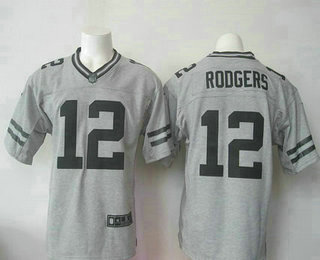 Men's Green Bay Packers #12 Aaron Rodgers Nike Gray Gridiron 2015 NFL Gray Limited Jersey