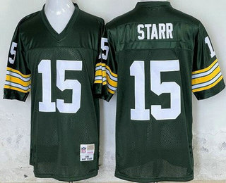 Men's Green Bay Packers #15 Bart Starr Green 1969 Throwback Jersey