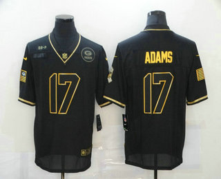 Men's Green Bay Packers #17 Davante Adams Black Gold 2020 Salute To Service Stitched NFL Nike Limited Jersey